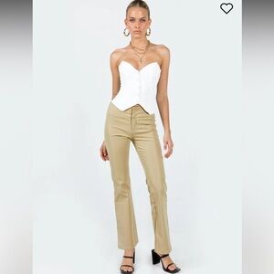 NWT Princess Polly TABITHIA LOW RISE PANTS BEIGE us 8